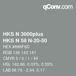 Color code: HKS N 3000plus - HKS N 58 N-20-50 | qconv.com