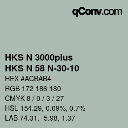 カラーコード: HKS N 3000plus - HKS N 58 N-30-10 | qconv.com