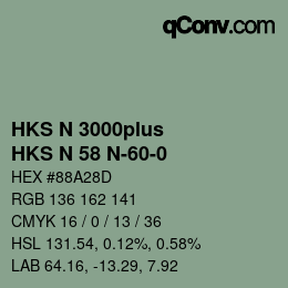 カラーコード: HKS N 3000plus - HKS N 58 N-60-0 | qconv.com