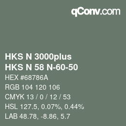 Código de color: HKS N 3000plus - HKS N 58 N-60-50 | qconv.com