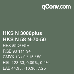 カラーコード: HKS N 3000plus - HKS N 58 N-70-50 | qconv.com