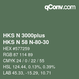 Farbcode: HKS N 3000plus - HKS N 58 N-80-30 | qconv.com