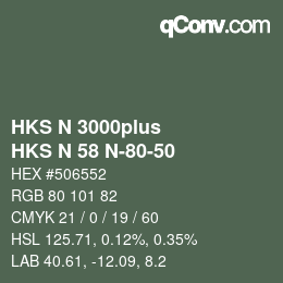 Code couleur: HKS N 3000plus - HKS N 58 N-80-50 | qconv.com