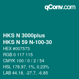 颜色代码: HKS N 3000plus - HKS N 59 N-100-30 | qconv.com