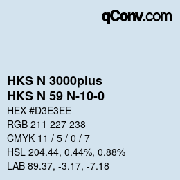 Farbcode: HKS N 3000plus - HKS N 59 N-10-0 | qconv.com