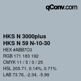 Color code: HKS N 3000plus - HKS N 59 N-10-30 | qconv.com