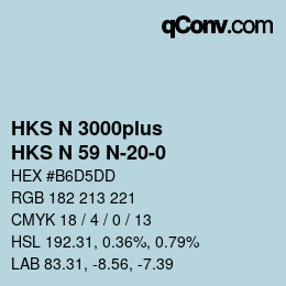 Color code: HKS N 3000plus - HKS N 59 N-20-0 | qconv.com