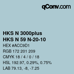 Color code: HKS N 3000plus - HKS N 59 N-20-10 | qconv.com