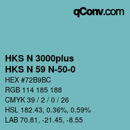 Color code: HKS N 3000plus - HKS N 59 N-50-0 | qconv.com