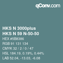 Color code: HKS N 3000plus - HKS N 59 N-50-50 | qconv.com