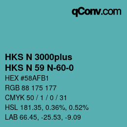 Color code: HKS N 3000plus - HKS N 59 N-60-0 | qconv.com