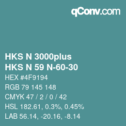 カラーコード: HKS N 3000plus - HKS N 59 N-60-30 | qconv.com