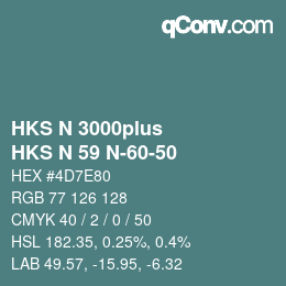 Code couleur: HKS N 3000plus - HKS N 59 N-60-50 | qconv.com