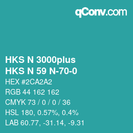 Color code: HKS N 3000plus - HKS N 59 N-70-0 | qconv.com