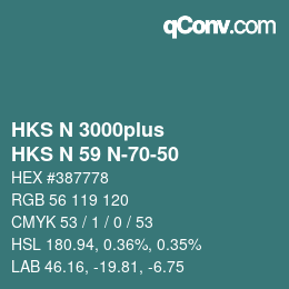 Color code: HKS N 3000plus - HKS N 59 N-70-50 | qconv.com