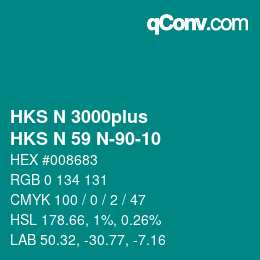 颜色代码: HKS N 3000plus - HKS N 59 N-90-10 | qconv.com