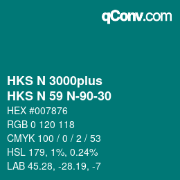 Código de color: HKS N 3000plus - HKS N 59 N-90-30 | qconv.com