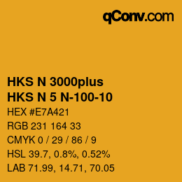 Código de color: HKS N 3000plus - HKS N 5 N-100-10 | qconv.com