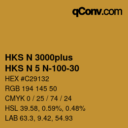 Color code: HKS N 3000plus - HKS N 5 N-100-30 | qconv.com