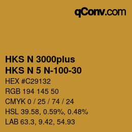 Code couleur: HKS N 3000plus - HKS N 5 N-100-30 | qconv.com