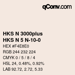 Code couleur: HKS N 3000plus - HKS N 5 N-10-0 | qconv.com