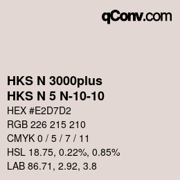 Code couleur: HKS N 3000plus - HKS N 5 N-10-10 | qconv.com