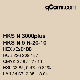 Color code: HKS N 3000plus - HKS N 5 N-20-10 | qconv.com