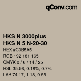 Código de color: HKS N 3000plus - HKS N 5 N-20-30 | qconv.com