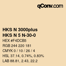 Color code: HKS N 3000plus - HKS N 5 N-30-0 | qconv.com