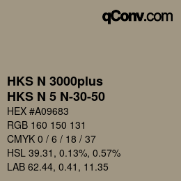 Código de color: HKS N 3000plus - HKS N 5 N-30-50 | qconv.com