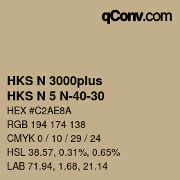 Código de color: HKS N 3000plus - HKS N 5 N-40-30 | qconv.com