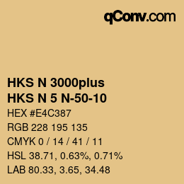 Color code: HKS N 3000plus - HKS N 5 N-50-10 | qconv.com