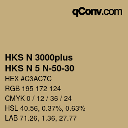 Color code: HKS N 3000plus - HKS N 5 N-50-30 | qconv.com