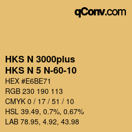 Color code: HKS N 3000plus - HKS N 5 N-60-10 | qconv.com