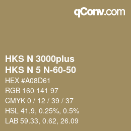 Código de color: HKS N 3000plus - HKS N 5 N-60-50 | qconv.com