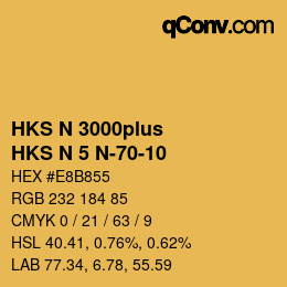 Code couleur: HKS N 3000plus - HKS N 5 N-70-10 | qconv.com