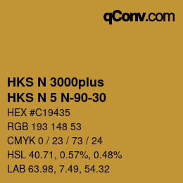 Color code: HKS N 3000plus - HKS N 5 N-90-30 | qconv.com