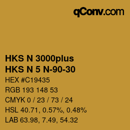 Code couleur: HKS N 3000plus - HKS N 5 N-90-30 | qconv.com