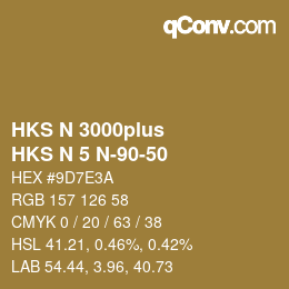 Código de color: HKS N 3000plus - HKS N 5 N-90-50 | qconv.com