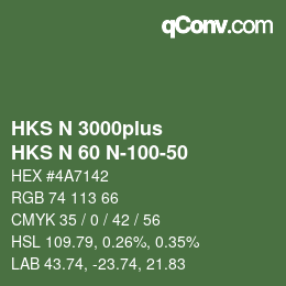 Farbcode: HKS N 3000plus - HKS N 60 N-100-50 | qconv.com