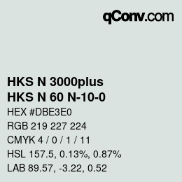 Farbcode: HKS N 3000plus - HKS N 60 N-10-0 | qconv.com