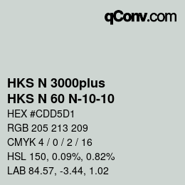 颜色代码: HKS N 3000plus - HKS N 60 N-10-10 | qconv.com