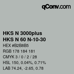 Código de color: HKS N 3000plus - HKS N 60 N-10-30 | qconv.com
