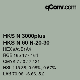 Código de color: HKS N 3000plus - HKS N 60 N-20-30 | qconv.com