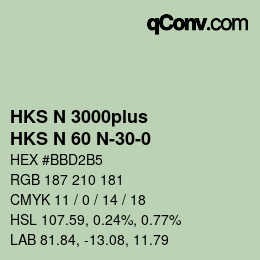 Farbcode: HKS N 3000plus - HKS N 60 N-30-0 | qconv.com