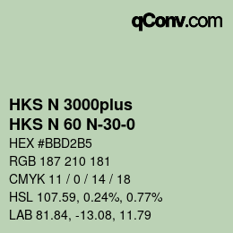 Color code: HKS N 3000plus - HKS N 60 N-30-0 | qconv.com