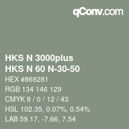 Color code: HKS N 3000plus - HKS N 60 N-30-50 | qconv.com