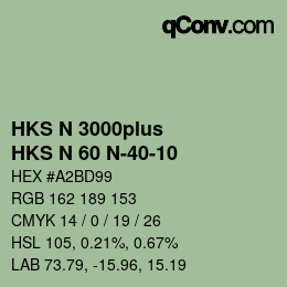 Color code: HKS N 3000plus - HKS N 60 N-40-10 | qconv.com