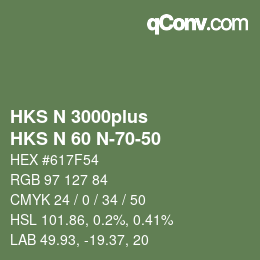 Color code: HKS N 3000plus - HKS N 60 N-70-50 | qconv.com