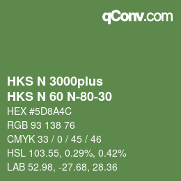Color code: HKS N 3000plus - HKS N 60 N-80-30 | qconv.com